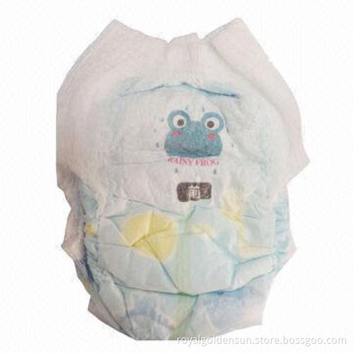 Disposable baby pull-ups diapers with stylish non-woven bottom film